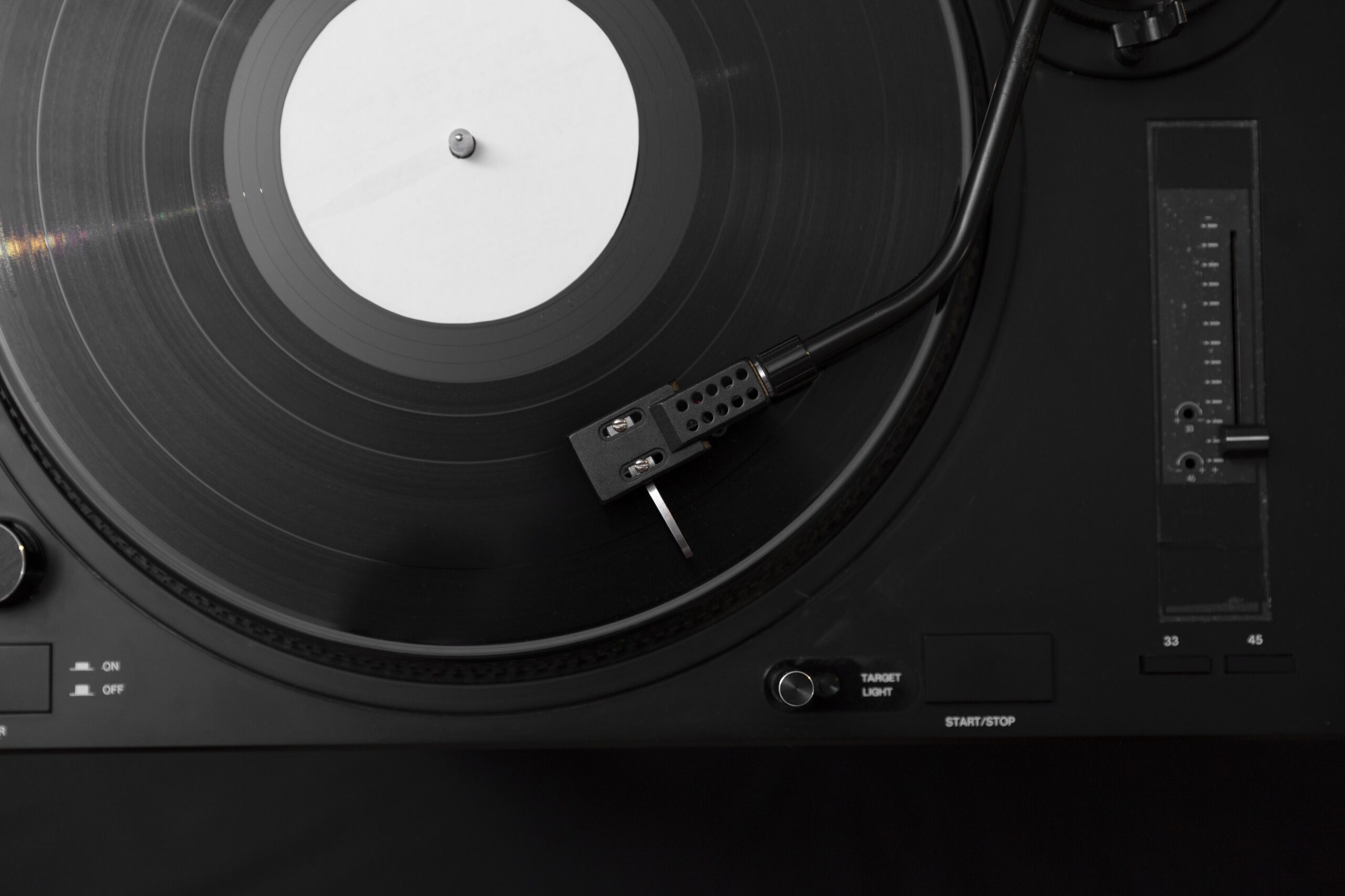 top-view-vinyl-record-composition